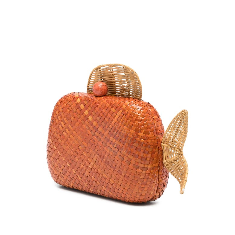 mini bag with fish detail and chain-link strap by Selfnex
