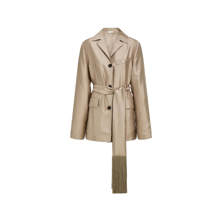 tailored jacket in silk, neutrals by Selfnex