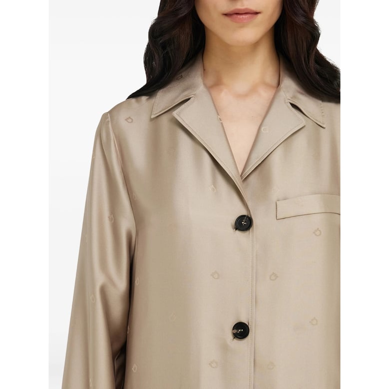 tailored jacket in silk, neutrals by Selfnex
