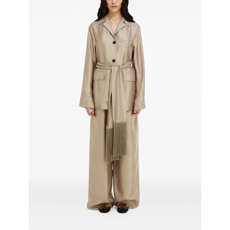 tailored jacket in silk, neutrals by Selfnex