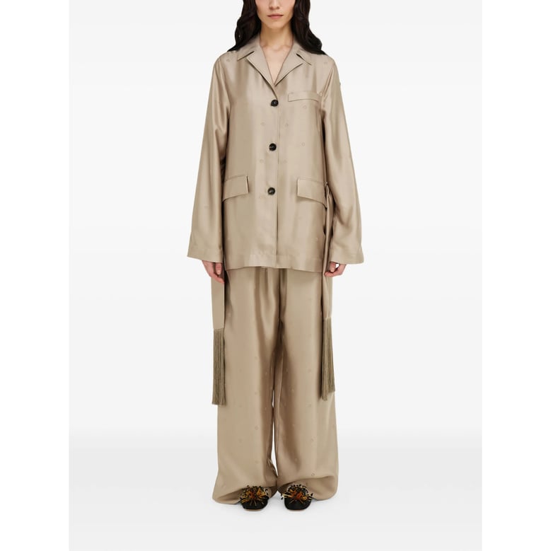 tailored jacket in silk, neutrals by Selfnex