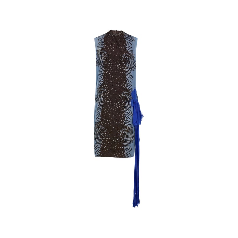 sleeveless slip dress brown/blue by Selfnex