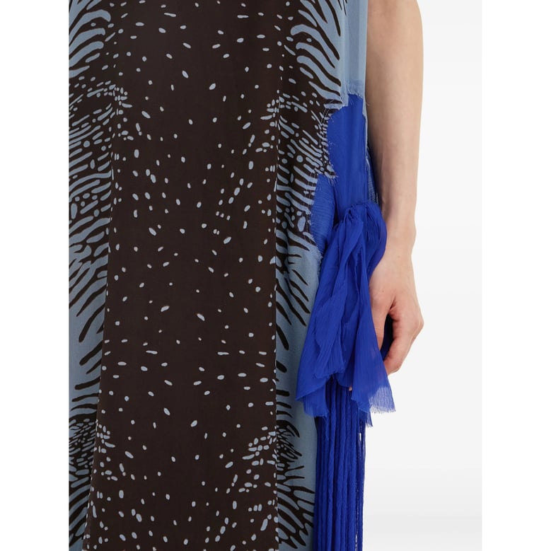 sleeveless slip dress brown/blue by Selfnex