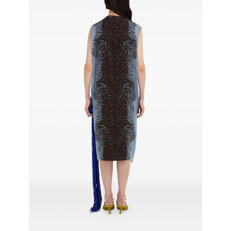 sleeveless slip dress brown/blue by Selfnex