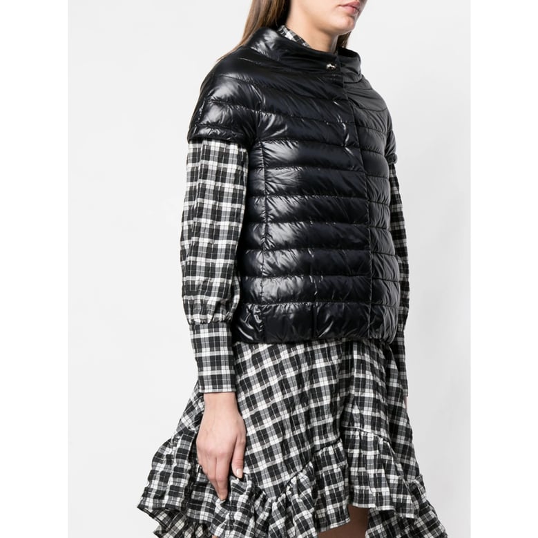 goose down black padded outerwear by Selfnex