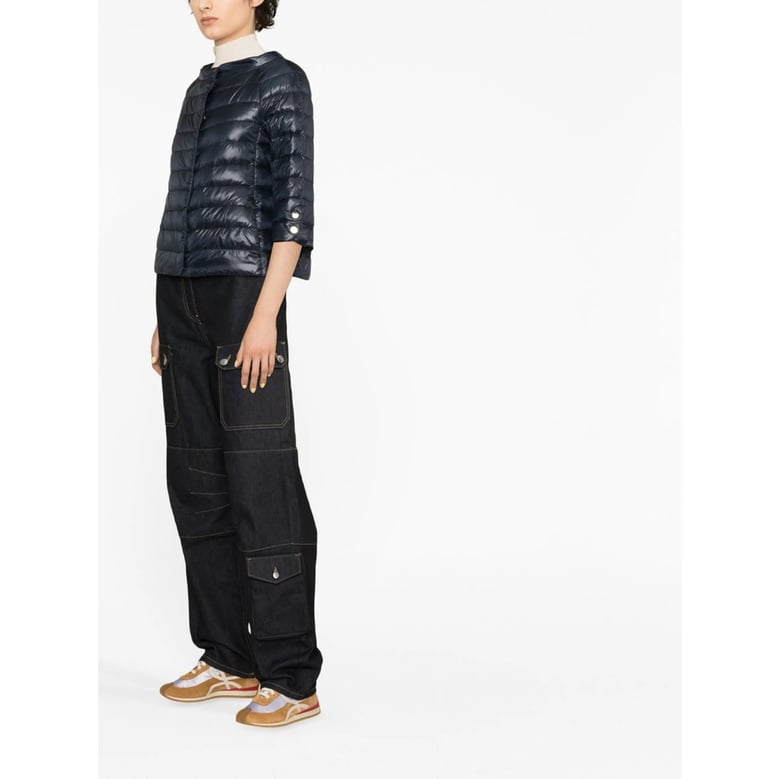 navy blue quilted outerwear by Selfnex