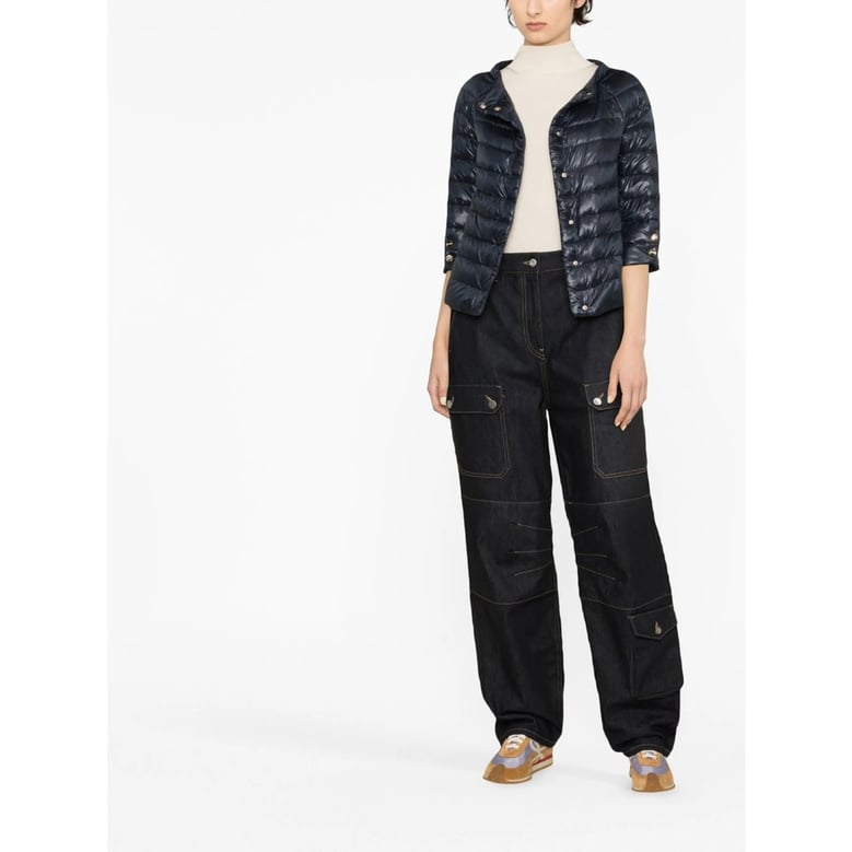 navy blue quilted outerwear by Selfnex