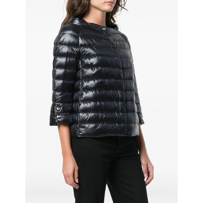 puffer jacket feather down black by Selfnex