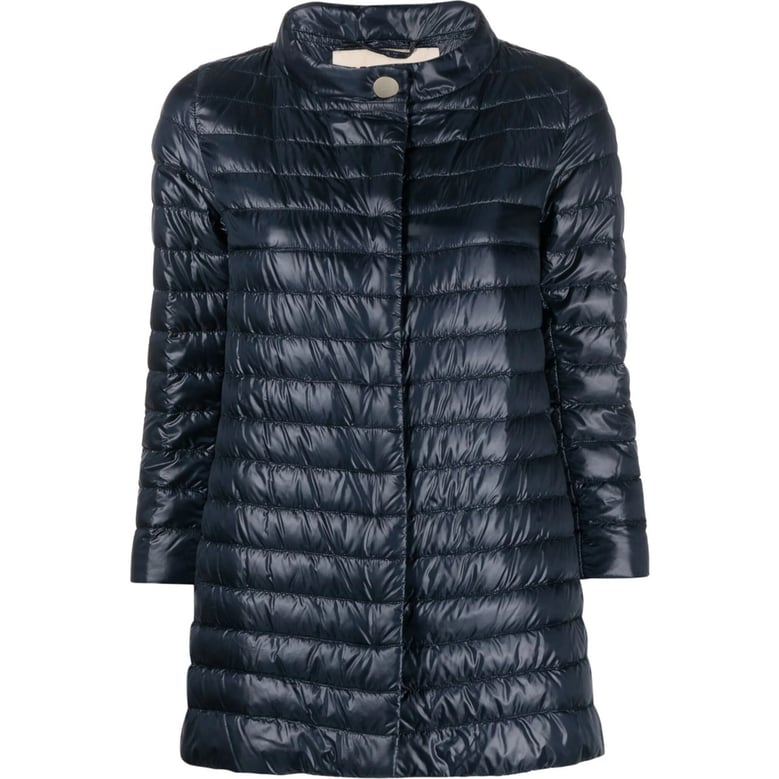 blue funnel neck padded jacket by Selfnex