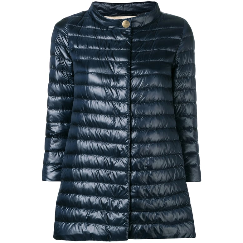 blue funnel neck padded jacket by Selfnex