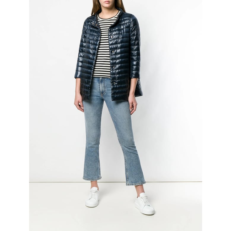 blue funnel neck padded jacket by Selfnex