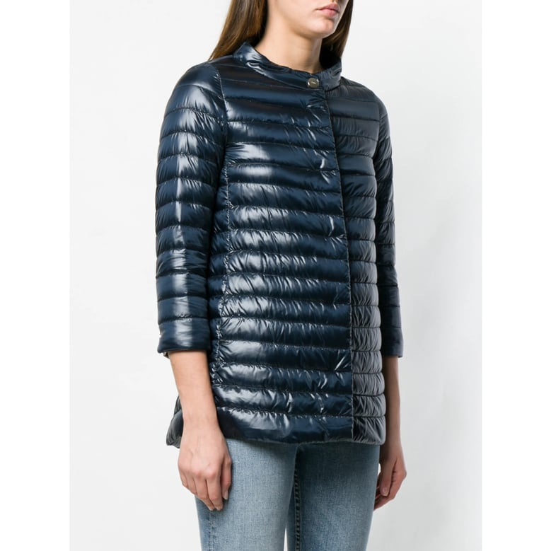blue funnel neck padded jacket by Selfnex