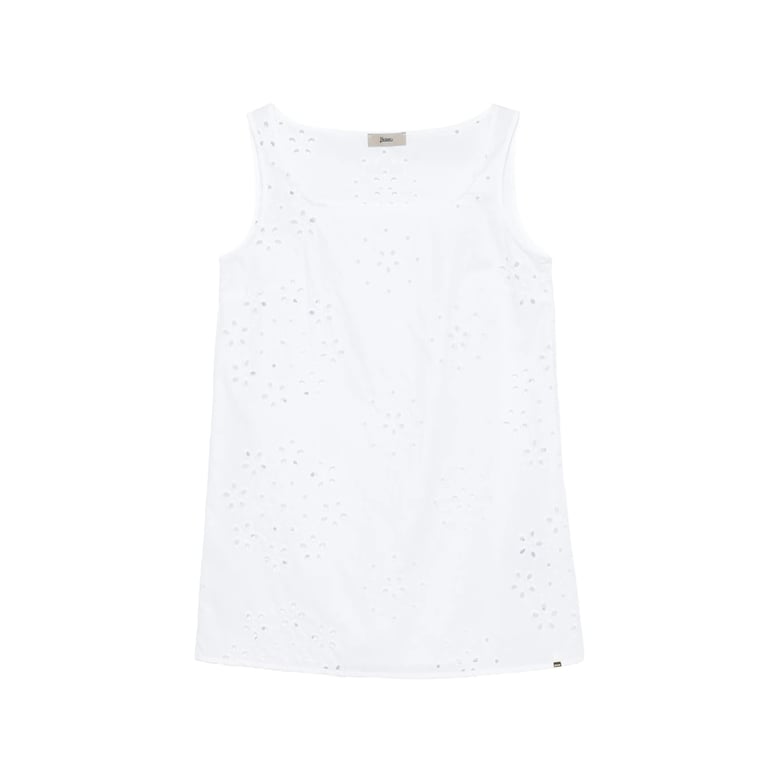 sleeveless square-neck cotton top white by Selfnex