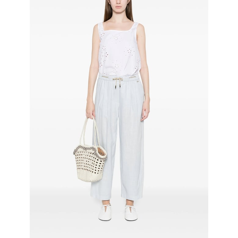 sleeveless square-neck cotton top white by Selfnex