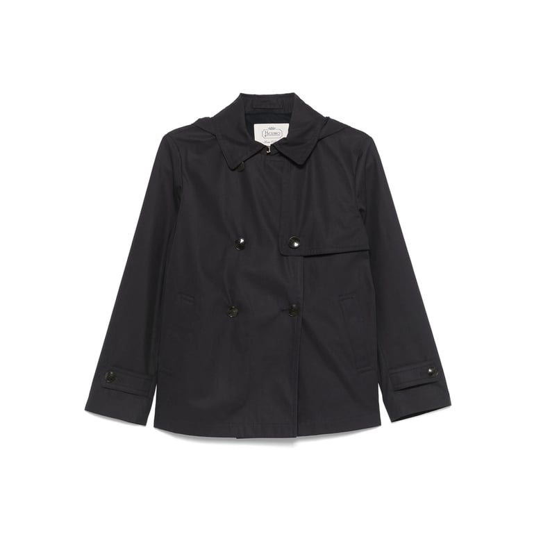 navy blue rainwear with double-breasted fastening by Selfnex