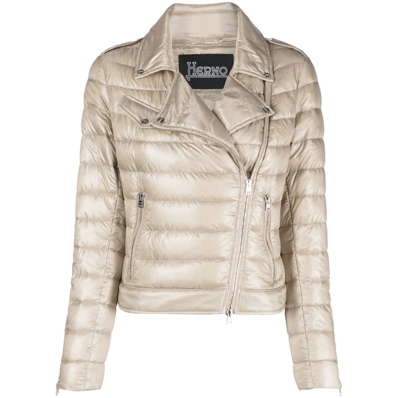 light beige down padded outerwear by Selfnex