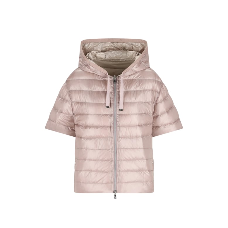 quilted hooded jacket pink by Selfnex