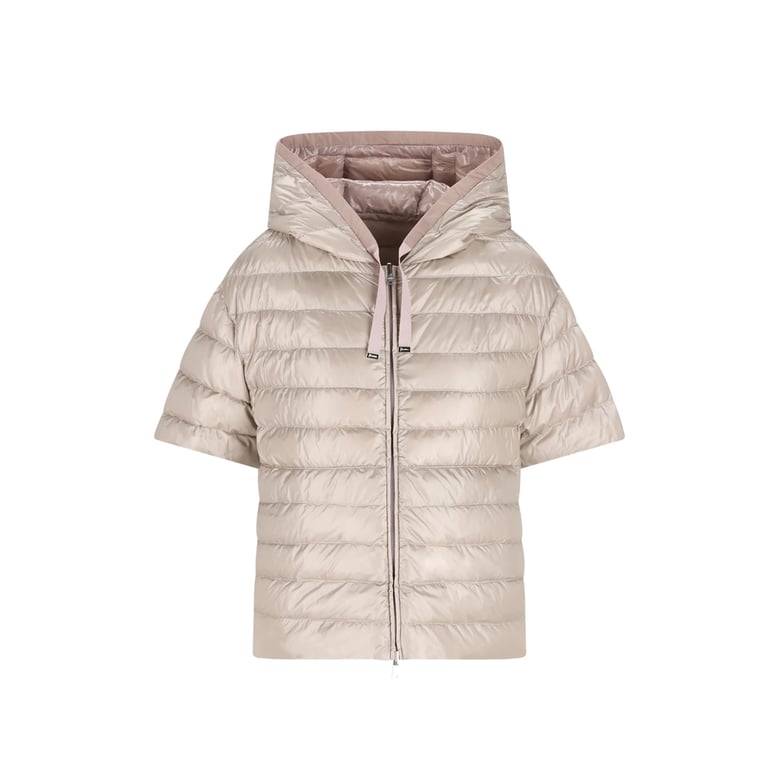 quilted hooded jacket pink by Selfnex