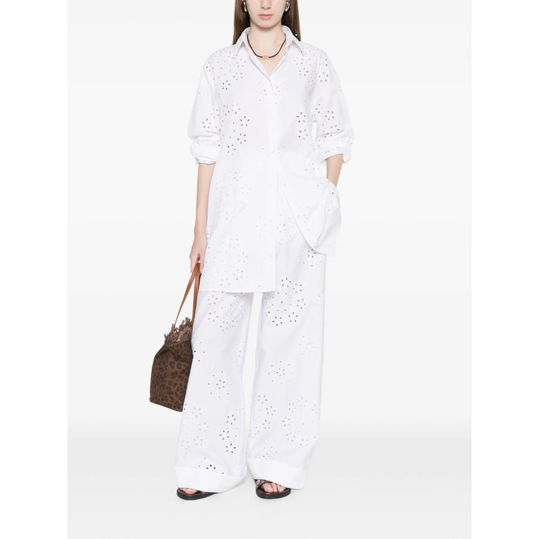 trousers wide-leg white by Selfnex