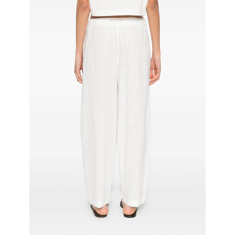trousers drawstring straight-leg white by Selfnex