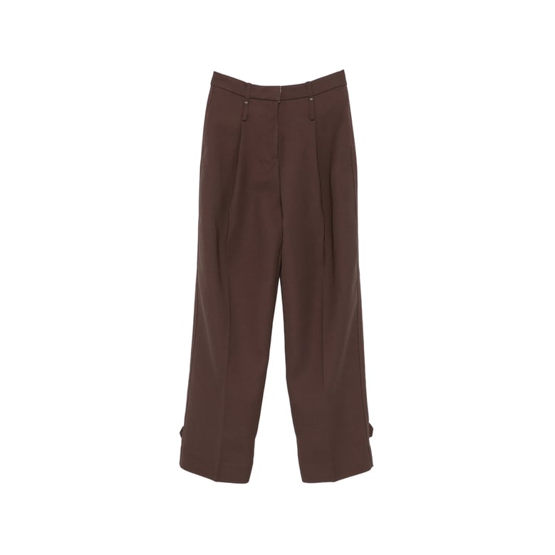 button detail pleated trousers by Selfnex
