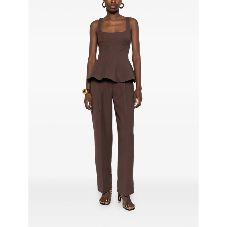 button detail pleated trousers by Selfnex