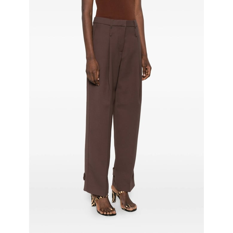 button detail pleated trousers by Selfnex