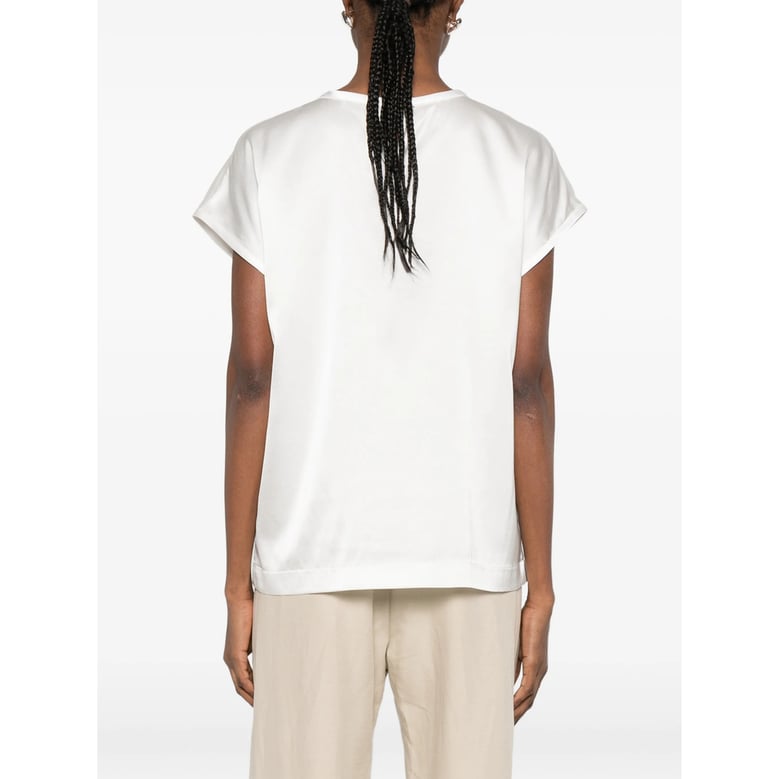 round neck silk sweater by Selfnex