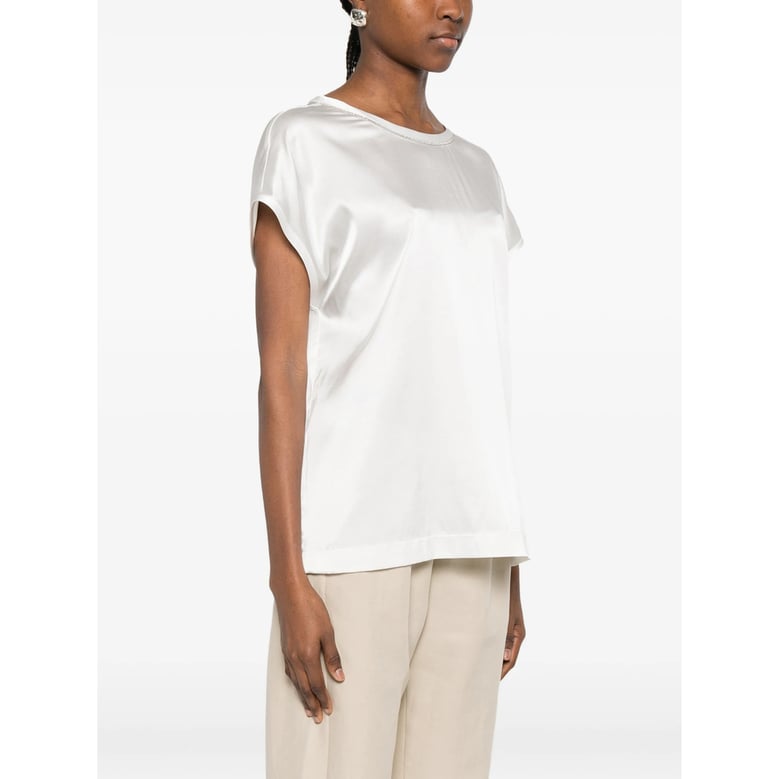 round neck silk sweater by Selfnex
