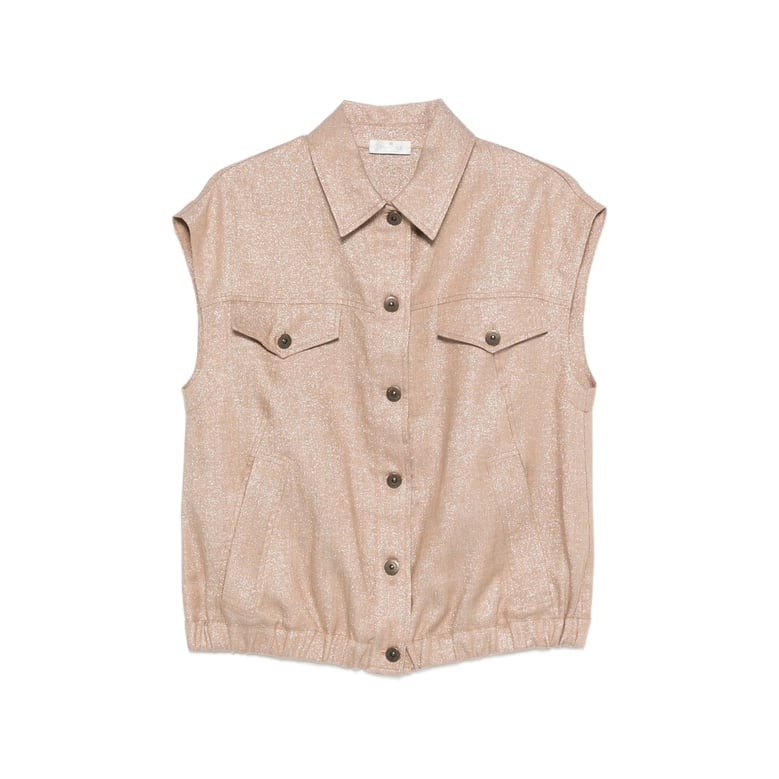 beige waistcoat with button fastening by Selfnex