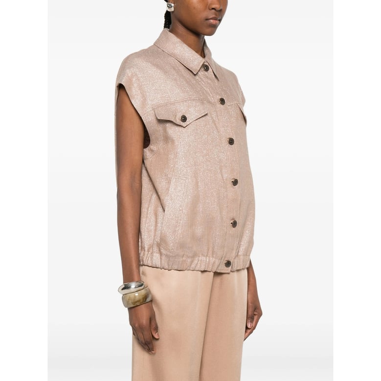 beige waistcoat with button fastening by Selfnex