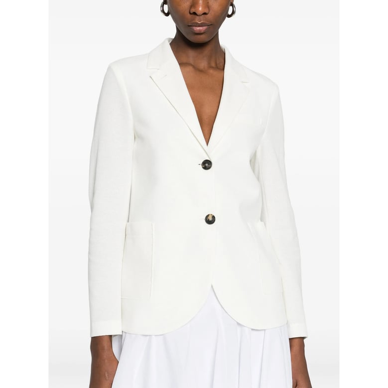 white jacket with notched lapels by Selfnex