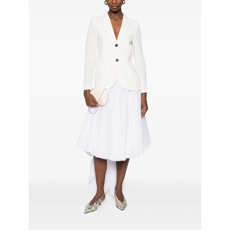 white jacket with notched lapels by Selfnex
