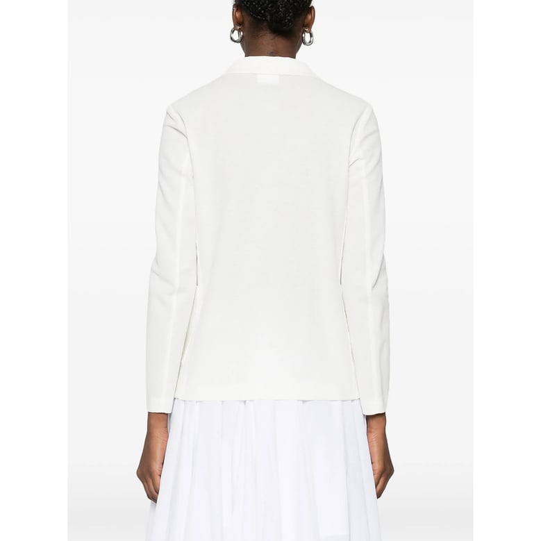 white jacket with notched lapels by Selfnex