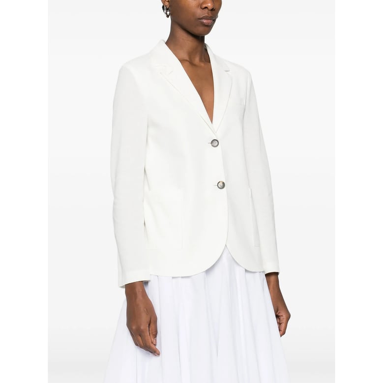 white jacket with notched lapels by Selfnex