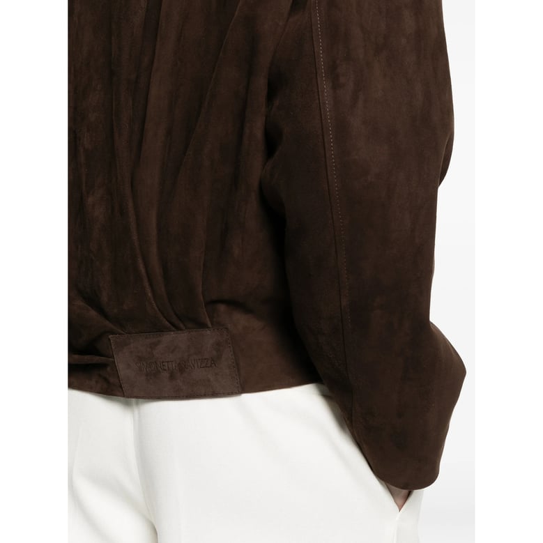 jacket cropped suede brown by Selfnex