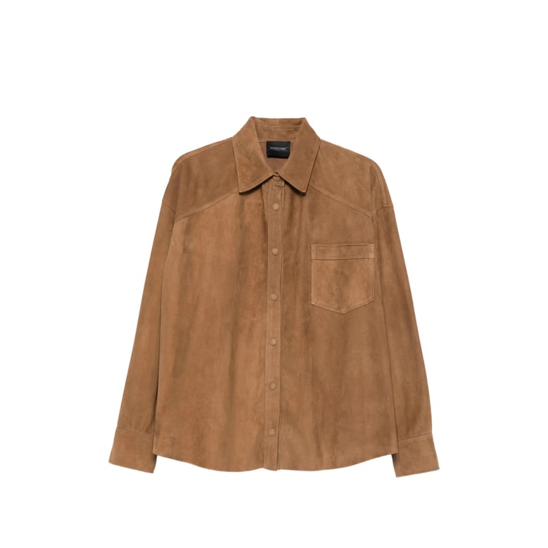 shirt hazelnut brown leather by Selfnex