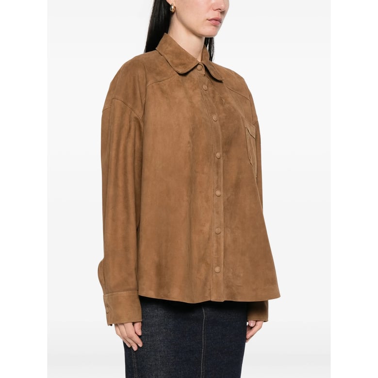 shirt hazelnut brown leather by Selfnex