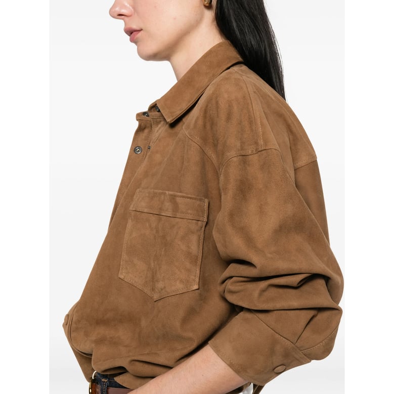 shirt hazelnut brown leather by Selfnex