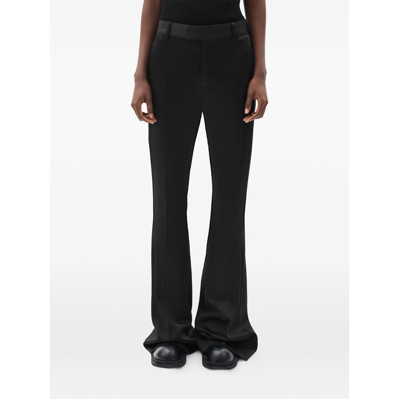 flared trousers black satin by Selfnex