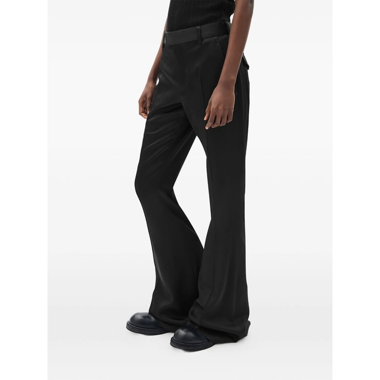 flared trousers black satin by Selfnex