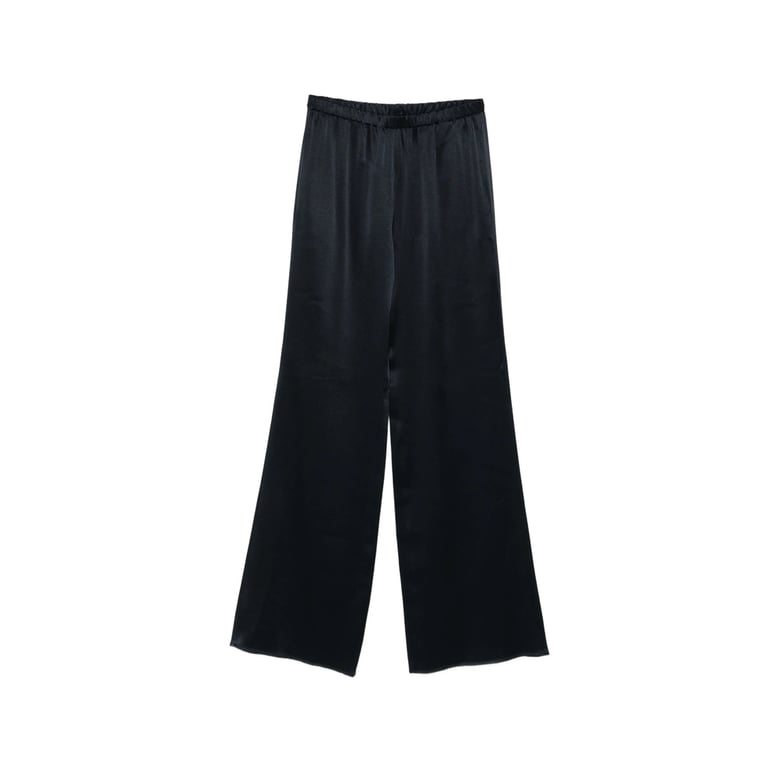 navy blue wide leg trousers by Selfnex