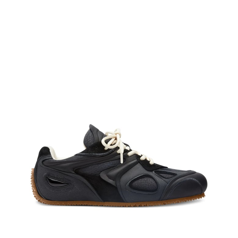 black leather and suede sneakers by Selfnex