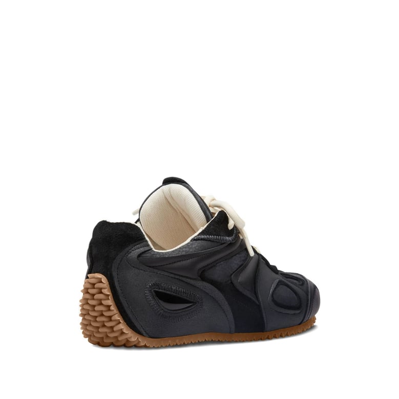 black leather and suede sneakers by Selfnex