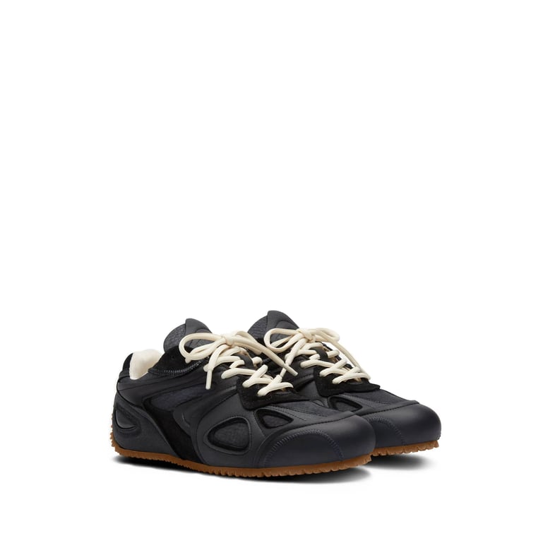 black leather and suede sneakers by Selfnex