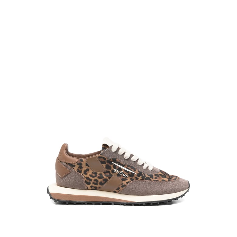 chestnut brown leopard print lace-up shoes by Selfnex