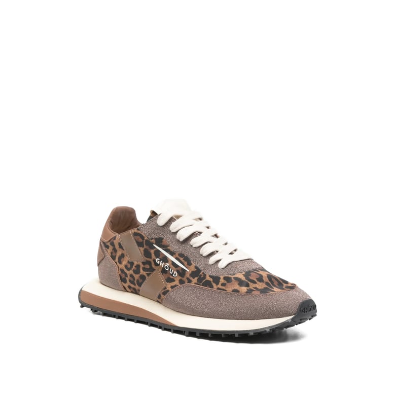 chestnut brown leopard print lace-up shoes by Selfnex