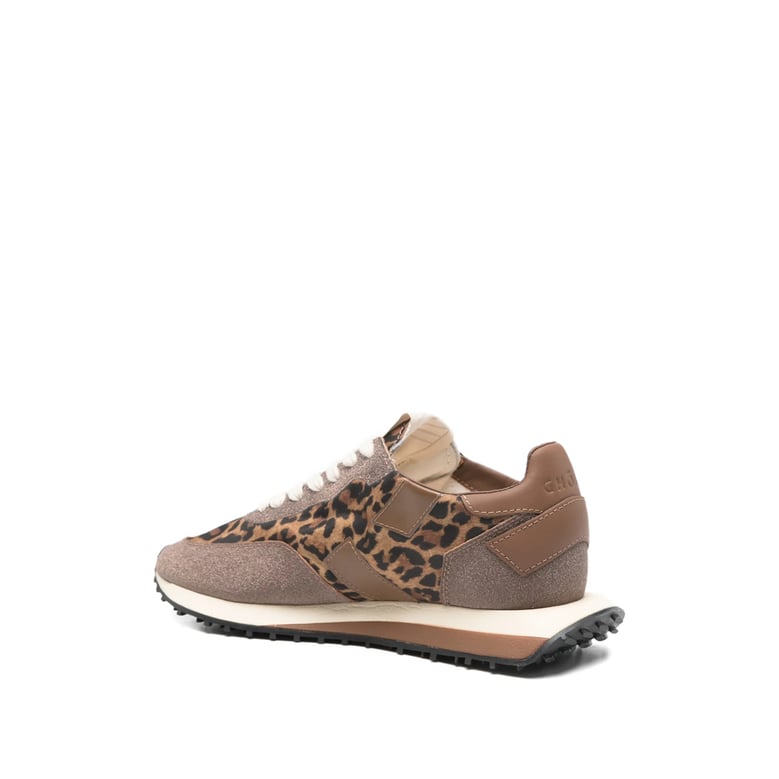 chestnut brown leopard print lace-up shoes by Selfnex