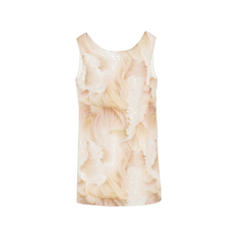 sequin embellished dress neutrals/white by Selfnex