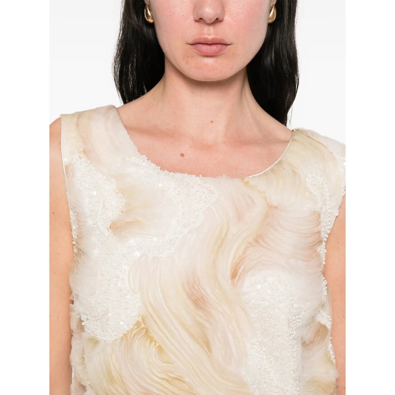 sequin embellished dress neutrals/white by Selfnex